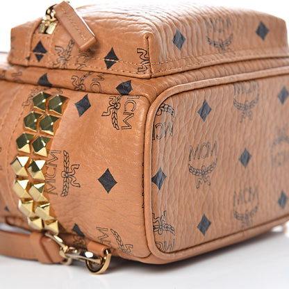 MCM Visetos Side Stud X-Mini Stark Backpack Cognac 10 of 11