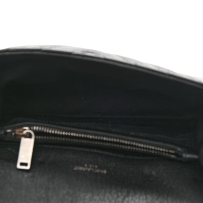 Saint Laurent Sheepskin Matelasse Chevron Monogram Medium College Bag Black 5 of 10