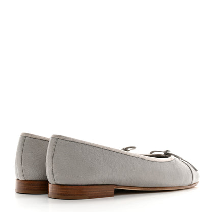 Chanel Caviar CC Cap Toe Ballerina Flats 35 Grey 4 of 9