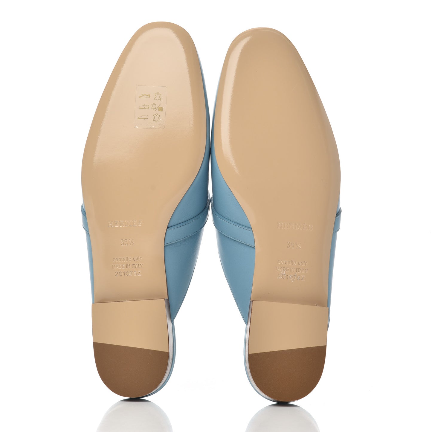 Calfskin Oz Mules 38.5 Ciel