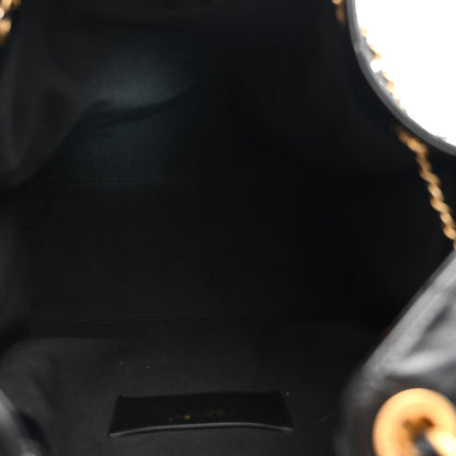 Chanel Shiny Crumpled Calfskin Quilted Medium Chanel 25 Handbag Black 5 of 10