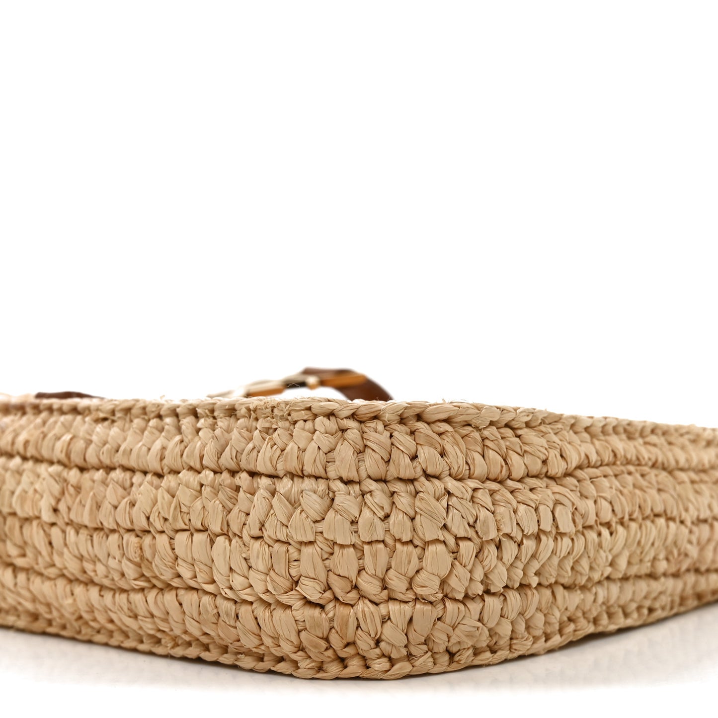 Raffia Calfskin Le 5 A 7 Mini Hobo Natural Brick