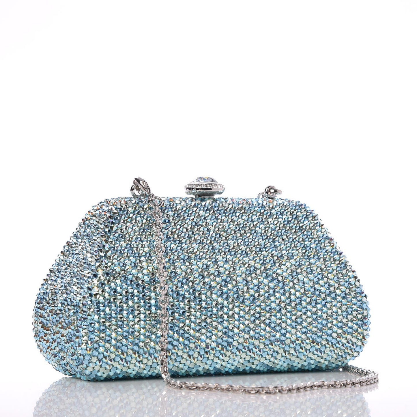 Swarovski Crystal Miniaudiere Clutch Blue
