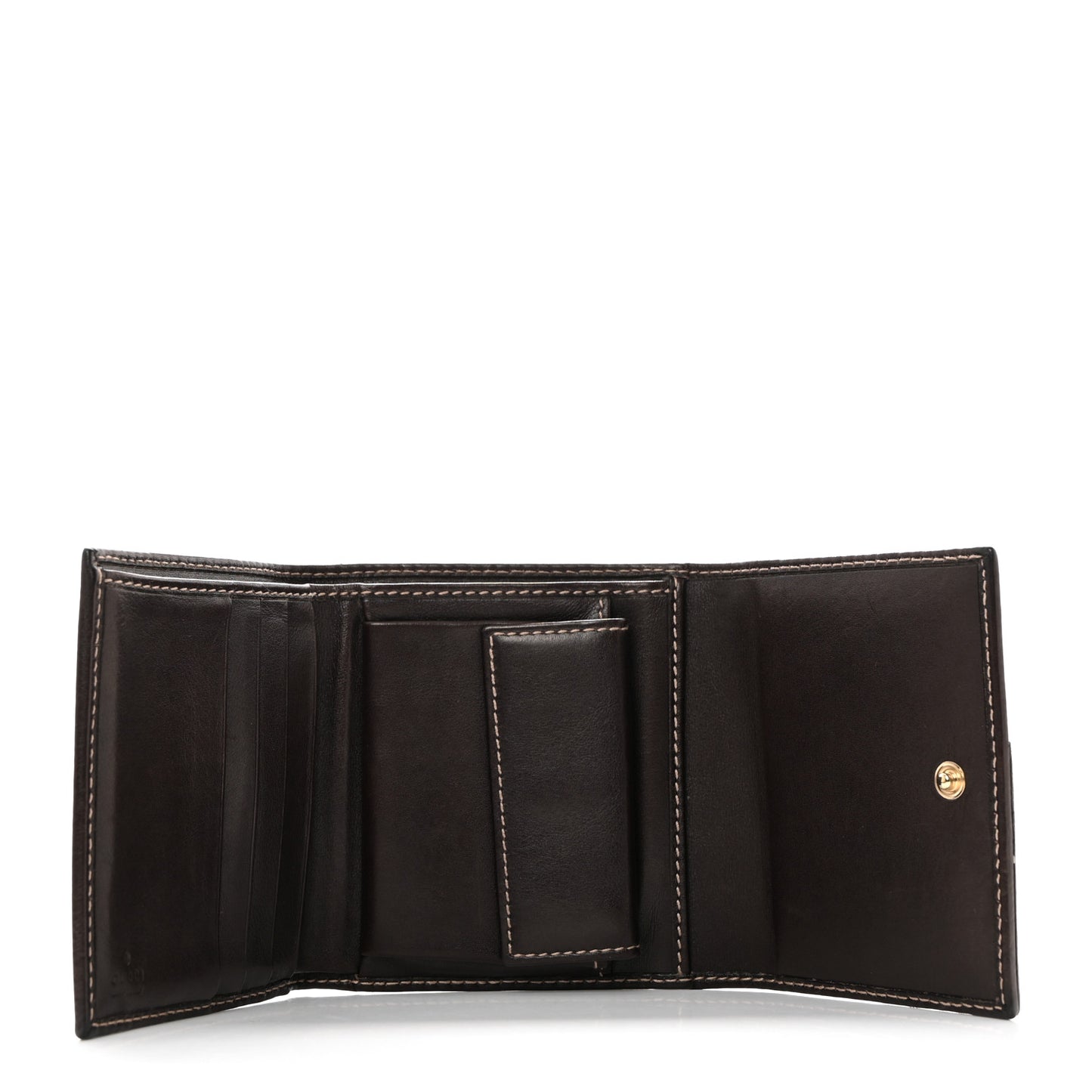 Monogram Britt Tri Fold Wallet Dark Brown