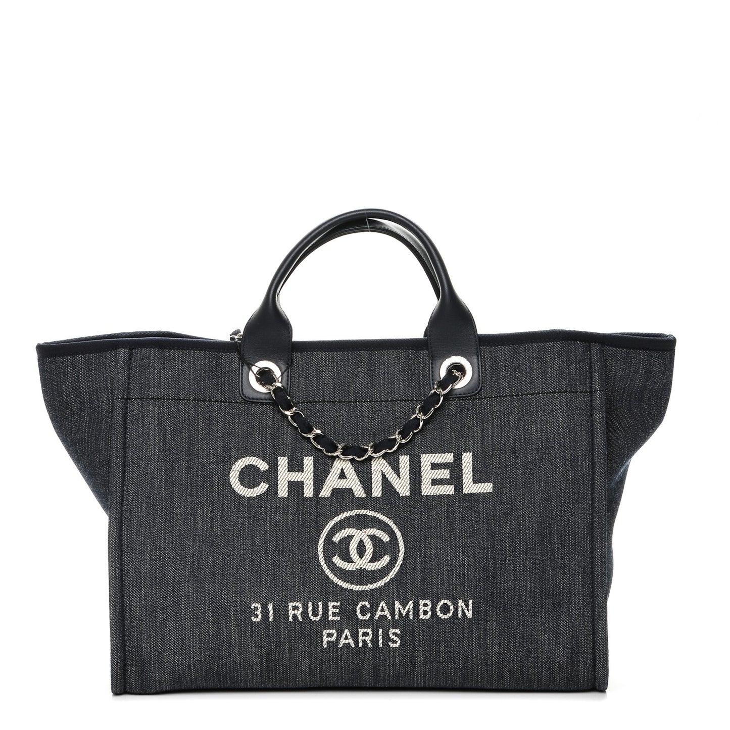 Canvas Large Deauville Tote Dark Blue