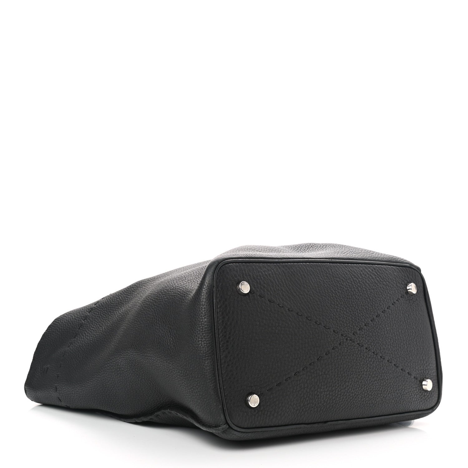 Fendi Cuoio Romano Selleria Large Anna Bucket Bag Black 3 of 14