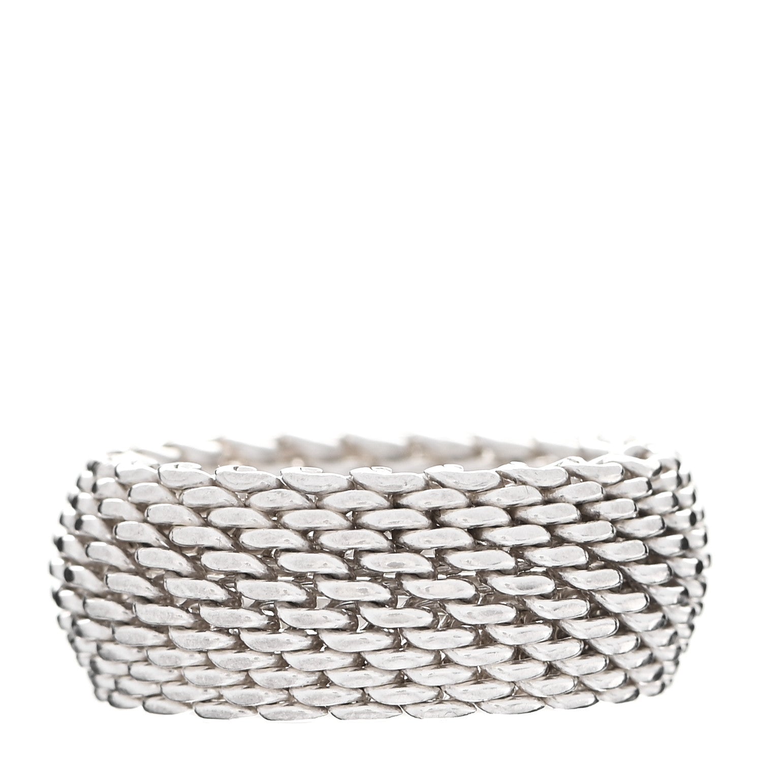 Tiffany Sterling Silver Somerset Mesh Ring 57 8 1 of 4