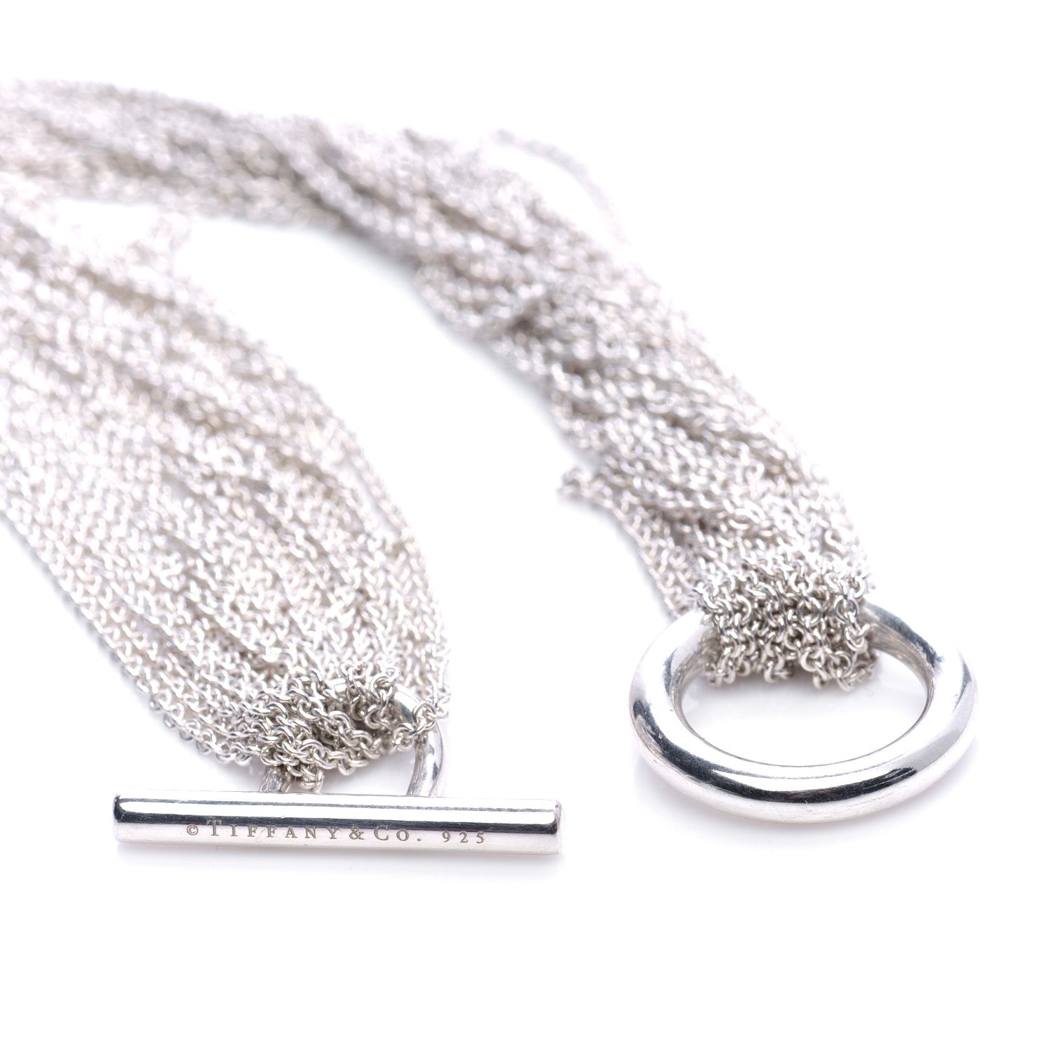 Tiffany Sterling Silver Heart Multi Chain Toggle Necklace 4 of 5