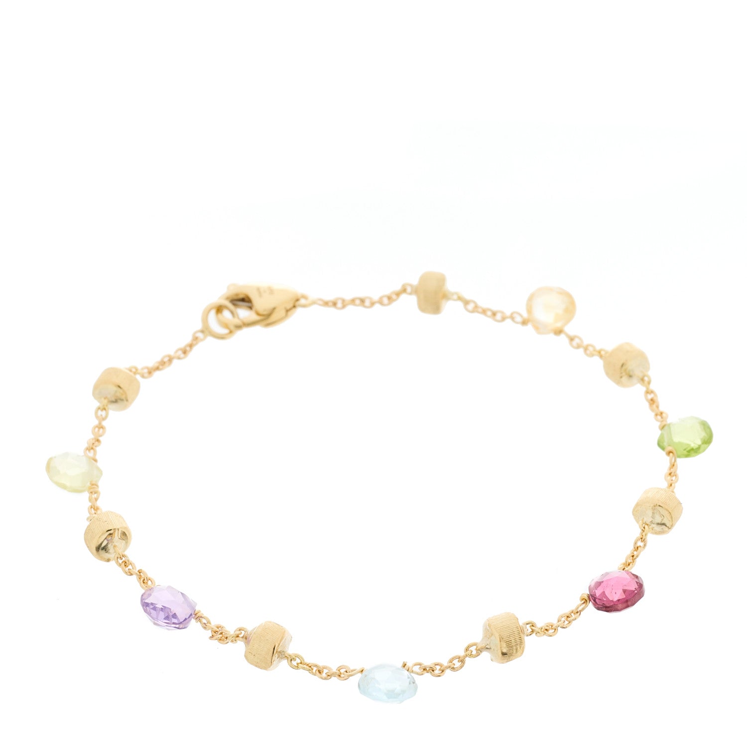 Marco Bicego 18K Yellow Gold Multi Gemstone Paradise Single Strand Bracelet 1 of 4