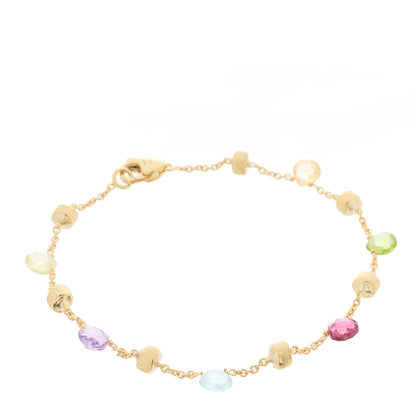 Marco Bicego 18K Yellow Gold Multi Gemstone Paradise Single Strand Bracelet 1 of 4