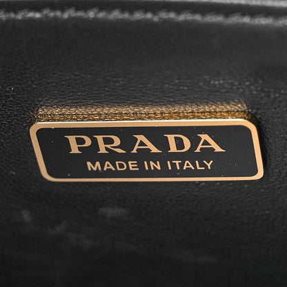 Prada Jacquard Calfskin Triangolo Symbole Embroidered Mini Triangle Double Bag Black Corda 8 of 10