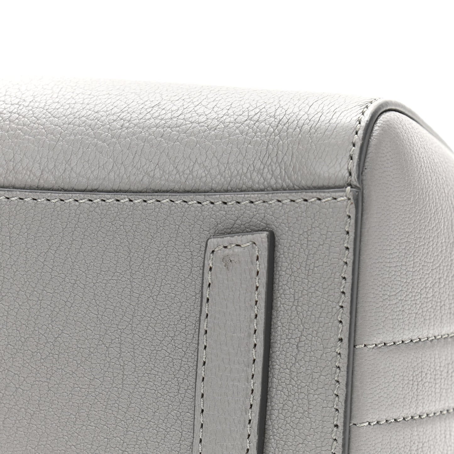 Sugar Goatskin Mini Antigona Pearl Grey