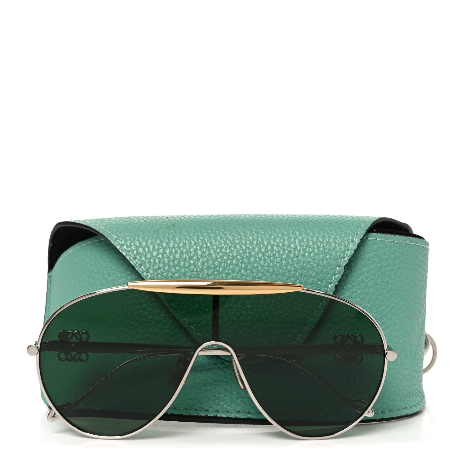 Loewe Metal Anagram Spoiler Aviator Oversized Sunglasses LW40111U Gold Silver 7 of 7