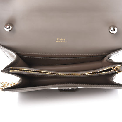 Chloe Shiny Goatskin Calfskin Aby Chain Shoulder Bag Motty Grey 5 of 9