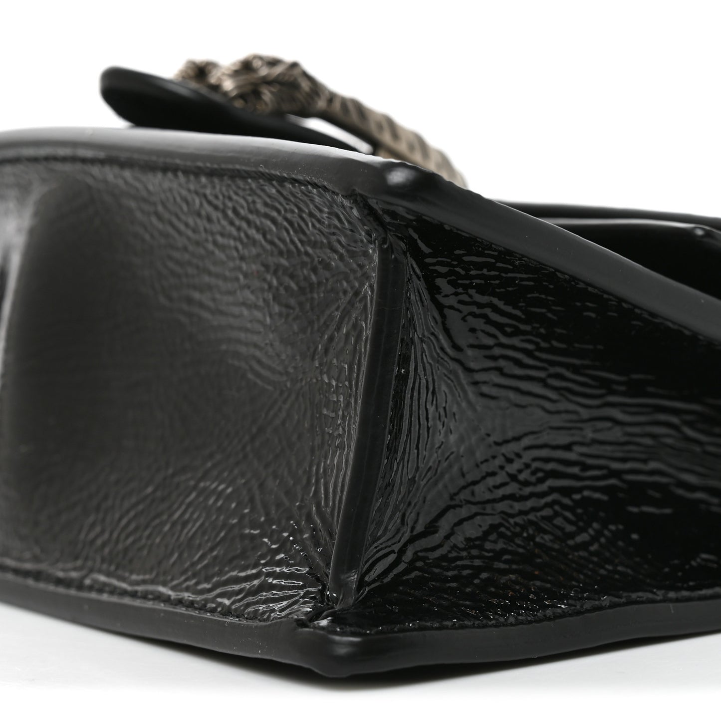 Crinkled Patent Mini Dionysus Shoulder Bag Black