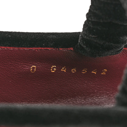 Chanel Velvet Mary Jane Flats 38 Burgundy Black 9 of 10