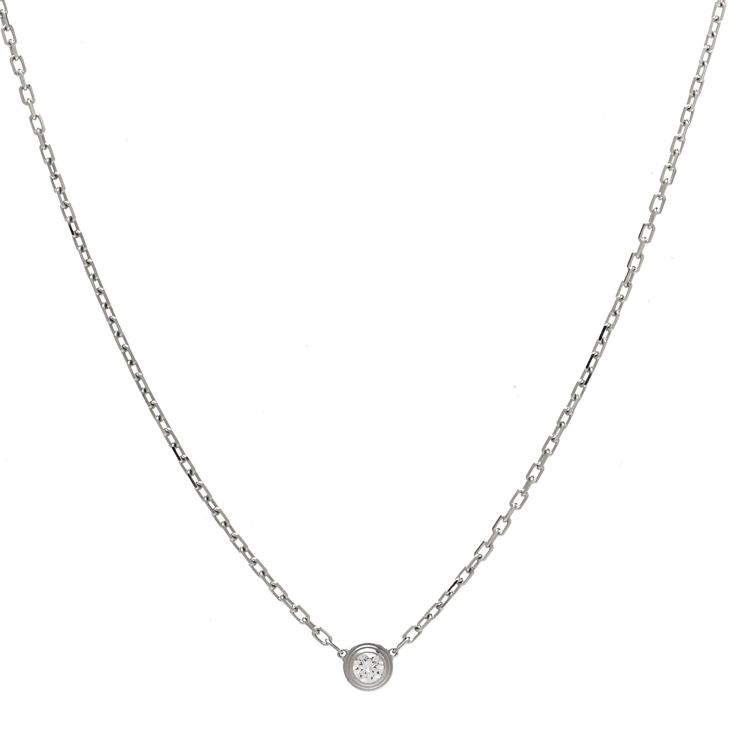 18K White Gold Diamond SM D'Amour Pendant Necklace