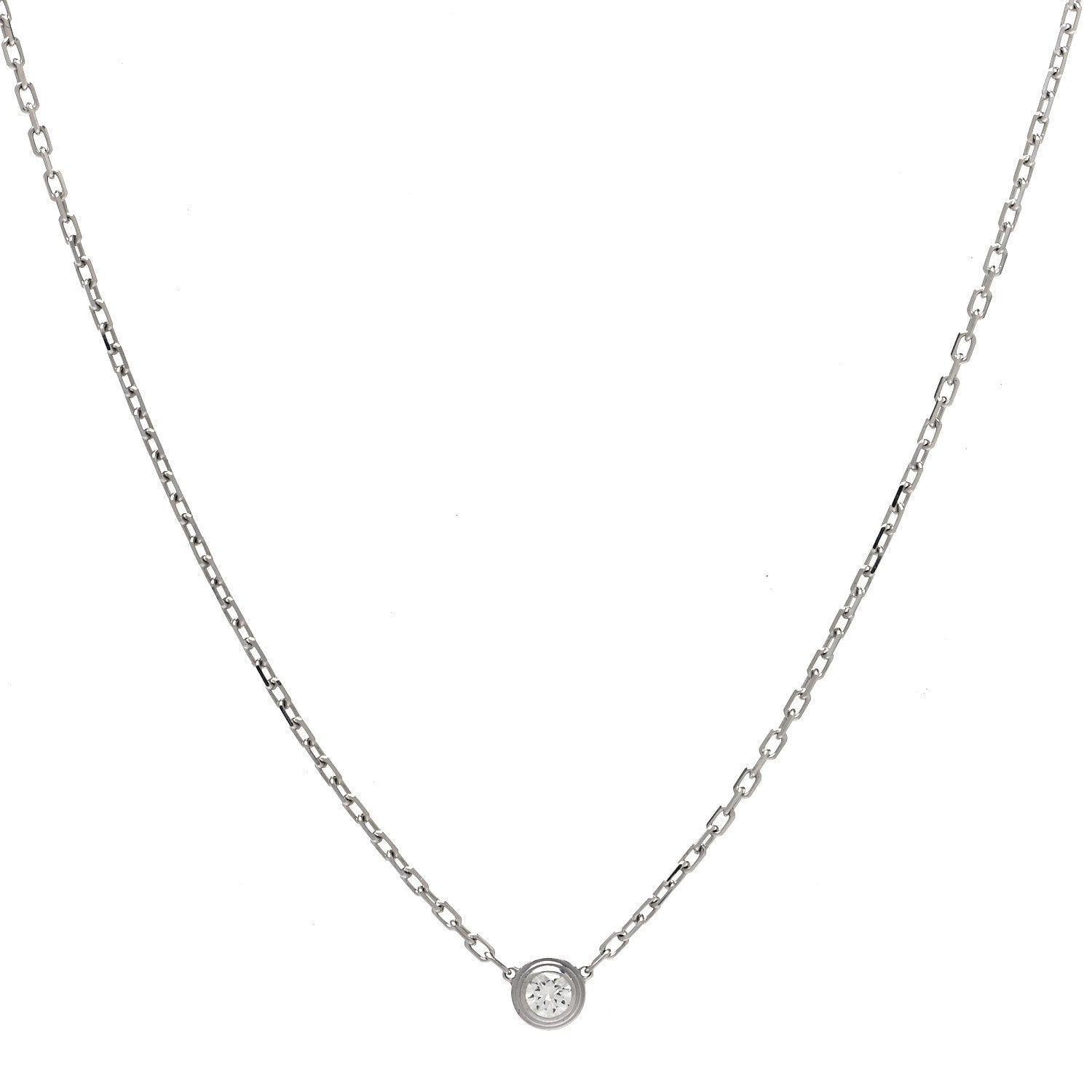 Cartier 18K White Gold Diamond SM D'Amour Pendant Necklace 1 of 5