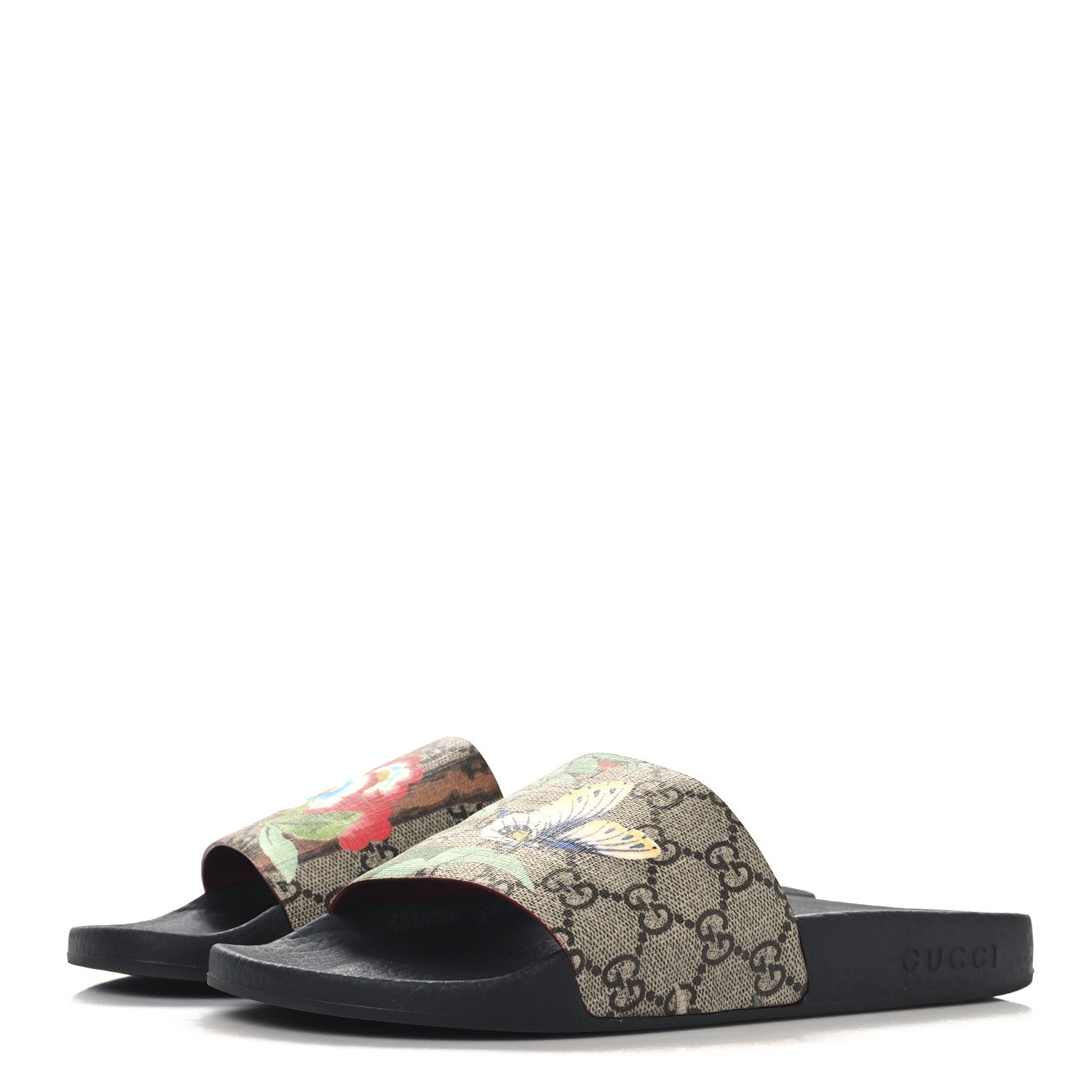 Gucci GG Supreme Monogram Tian Womens Slide Sandals 38 Beige Multicolor 4 of 9