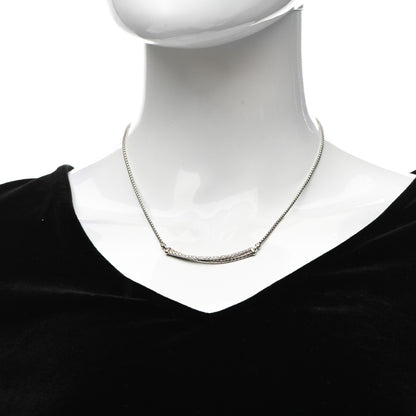 David Yurman Sterling Silver Diamond Crossover Bar Necklace 2 of 4