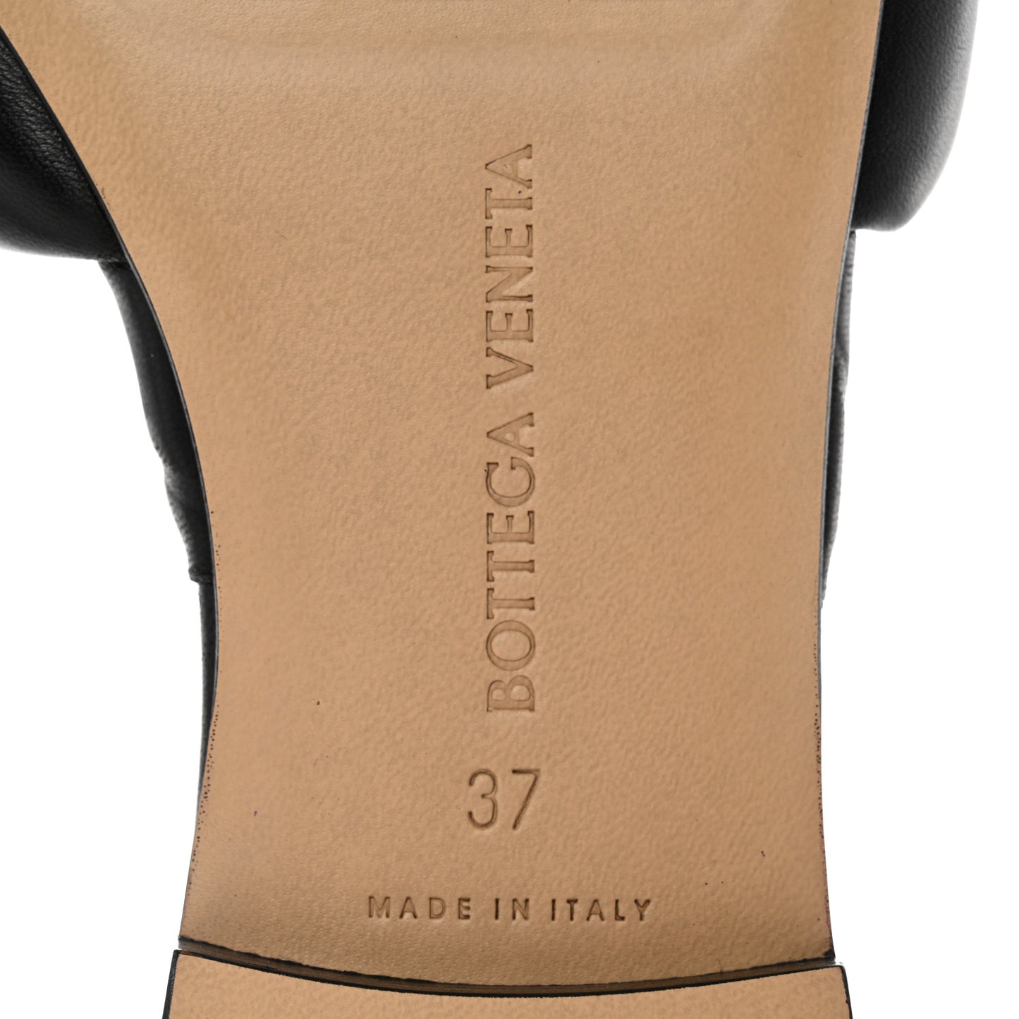 Nappa Quilted Rubber Lido Flat Sandals 37 Black