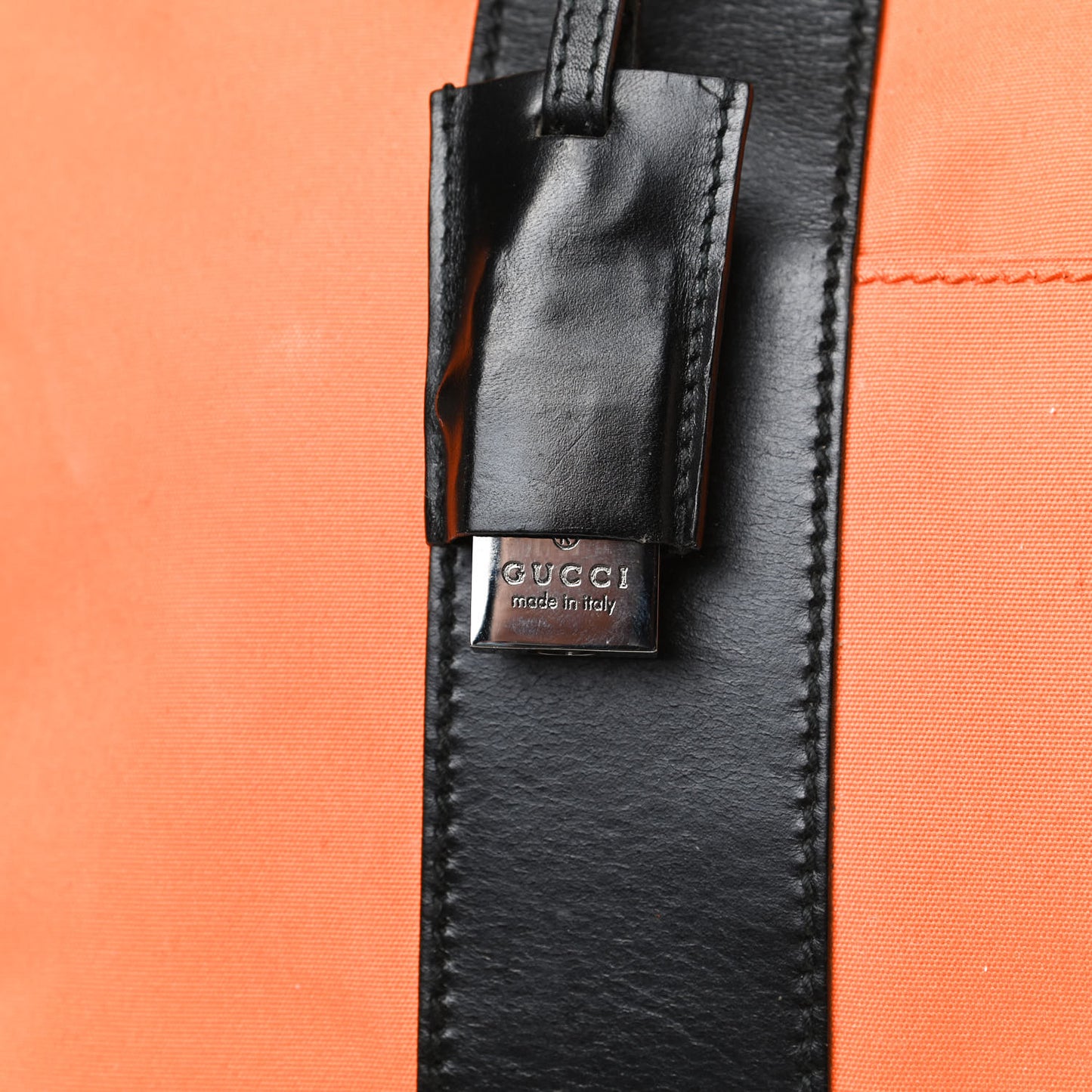 Nylon Calfskin Duffle Bag Orange