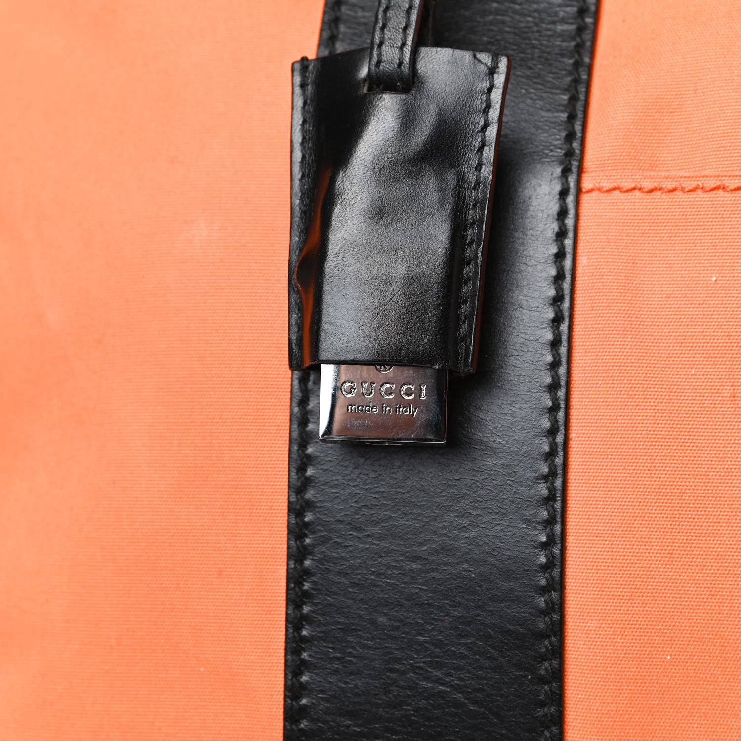 Gucci Nylon Calfskin Duffle Bag Orange 17 of 25
