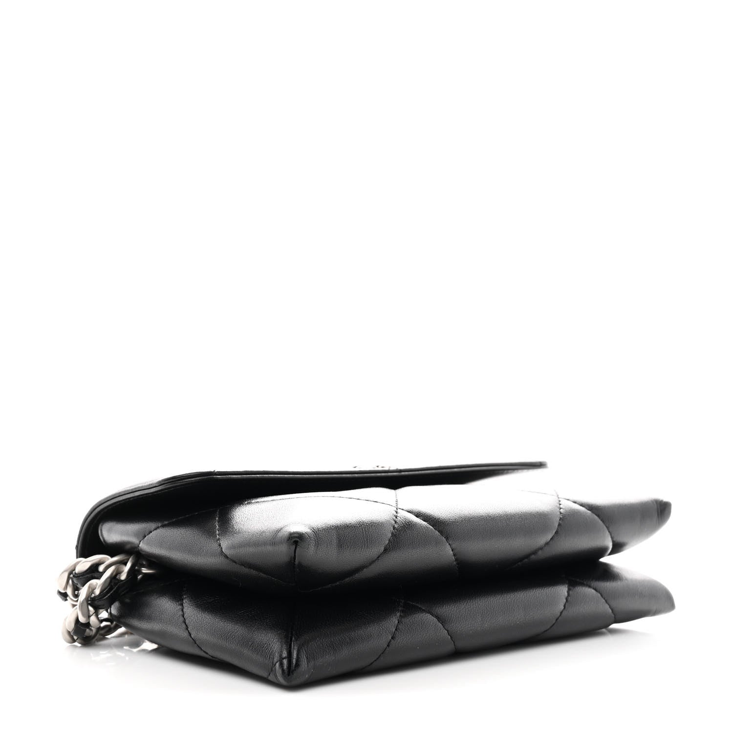 Chanel Lambskin Quilted Chanel 19 Flap Clutch Black 4 of 11