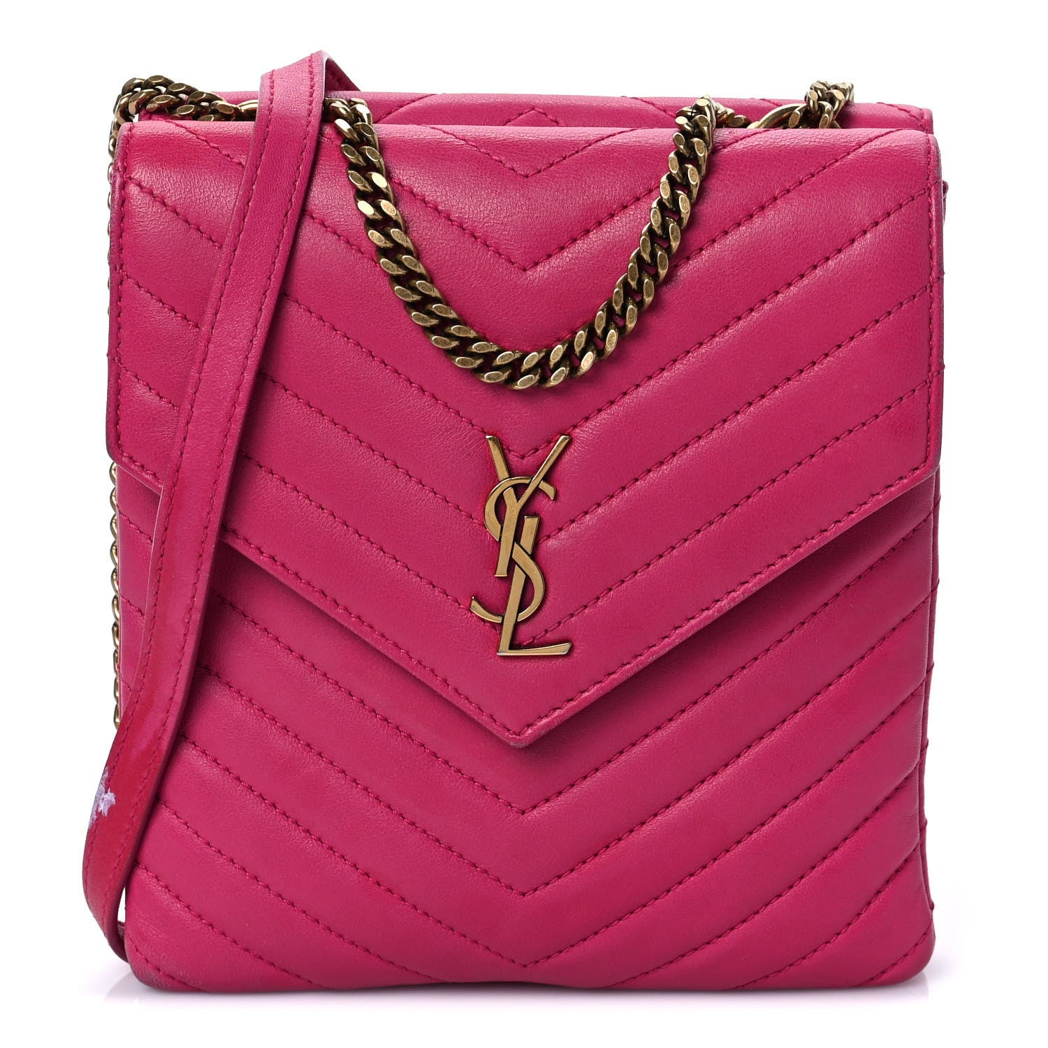 Saint Laurent Lambskin Quilted Double Flap Bag Pink 1 of 13