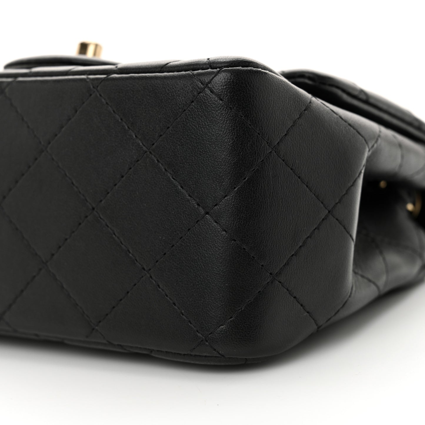 Lambskin Quilted Mini Square Flap Black