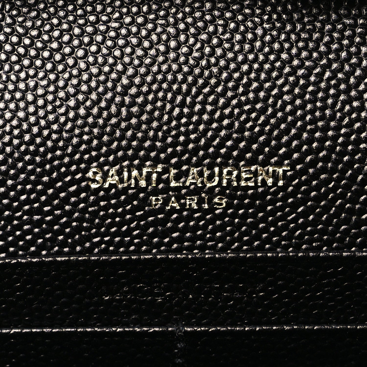 Saint Laurent Grain De Poudre Matelasse Chevron Monogram Chain Wallet Black 6 of 8