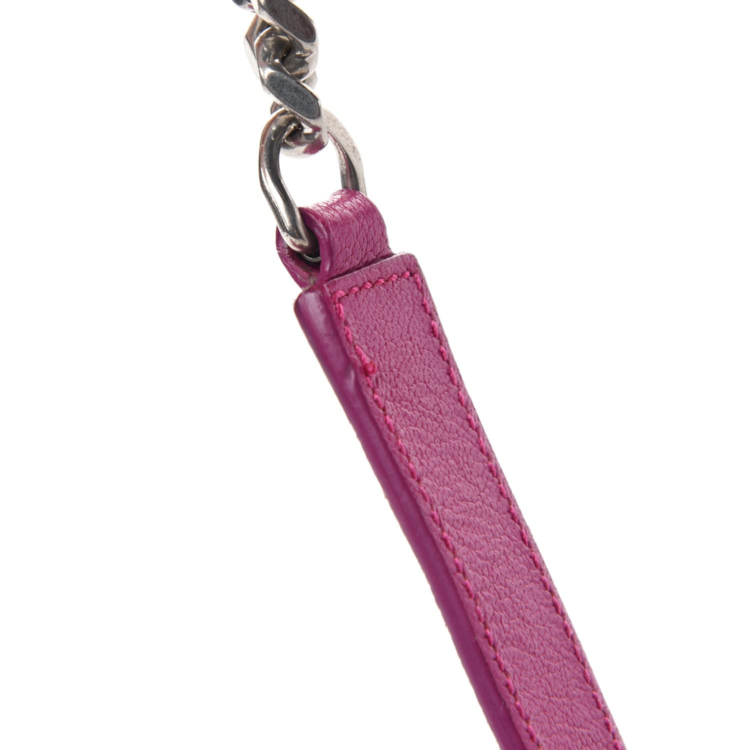 Saint Laurent Sheepskin Matelasse Medium Monogram College Punk Chain Satchel Electric Fuxia 8 of 11