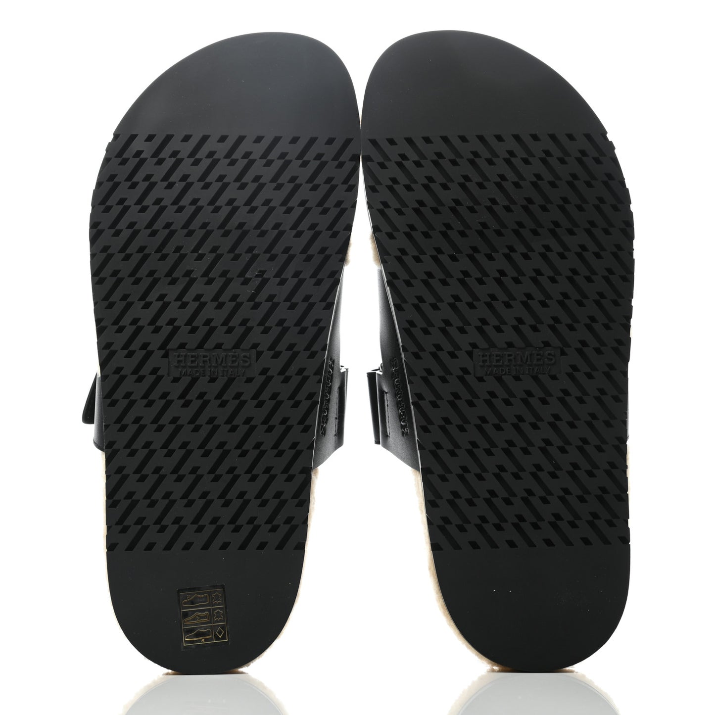 Veau Indios Woolskin Mens Chypre Sandals 41 Black Ecru