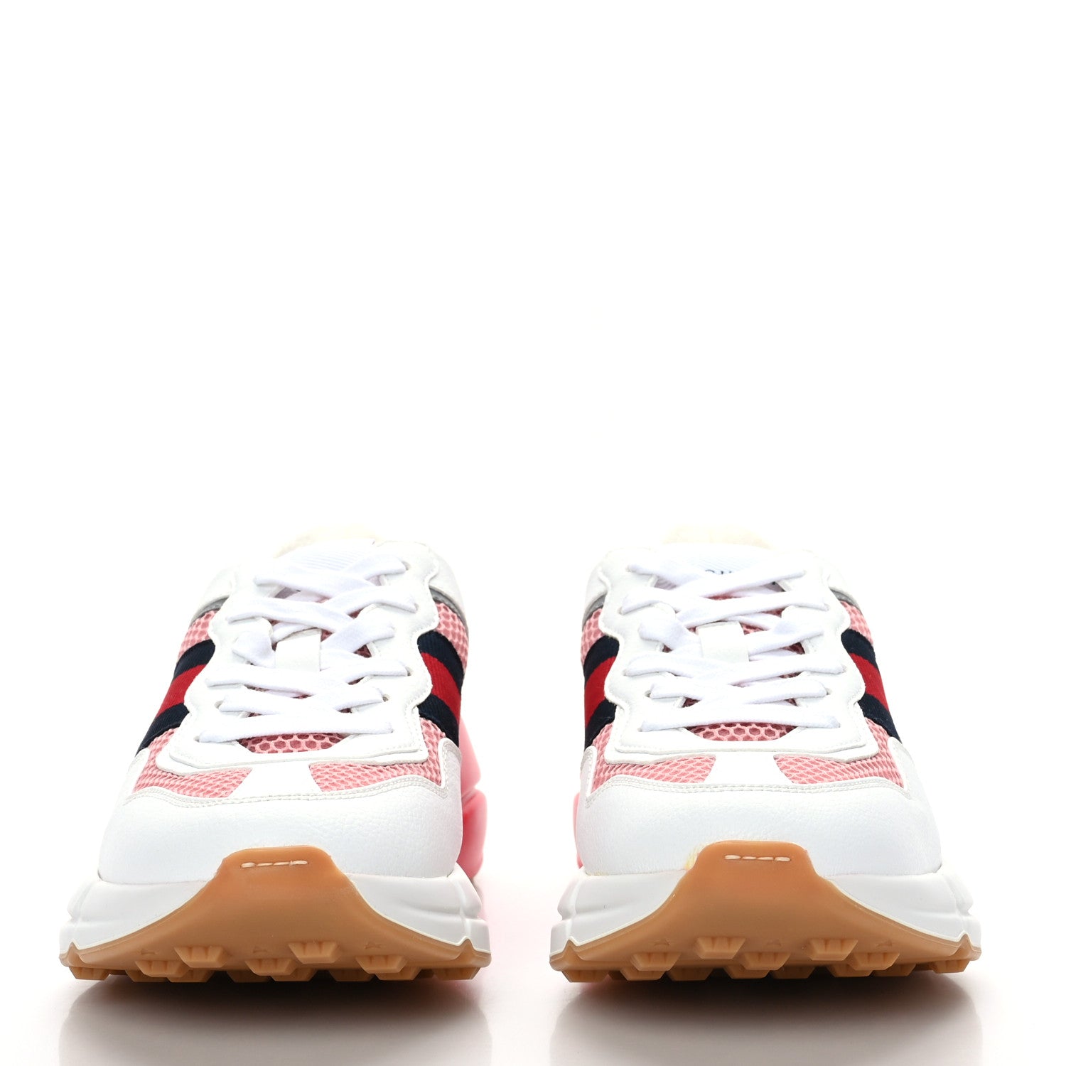Gucci Lavaredo Eco Fabric Mesh Web Womens Rhyton Reflective Sneakers 36 Great White Water Rose Silver 2 of 7