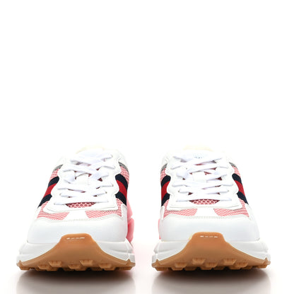 Gucci Lavaredo Eco Fabric Mesh Web Womens Rhyton Reflective Sneakers 36 Great White Water Rose Silver 2 of 7