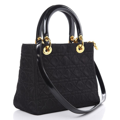 Christian Dior Nylon Cannage Medium Lady Dior Black 3 of 12