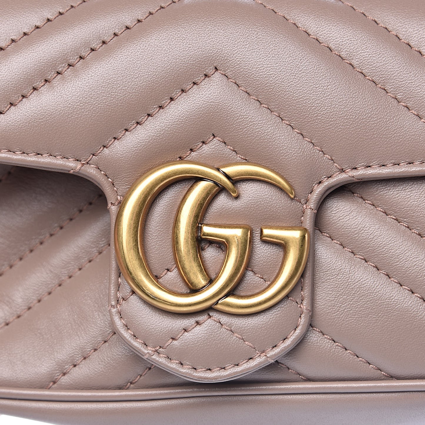 Calfskin Matelasse Super Mini GG Marmont Shoulder Bag Porcelain Rose