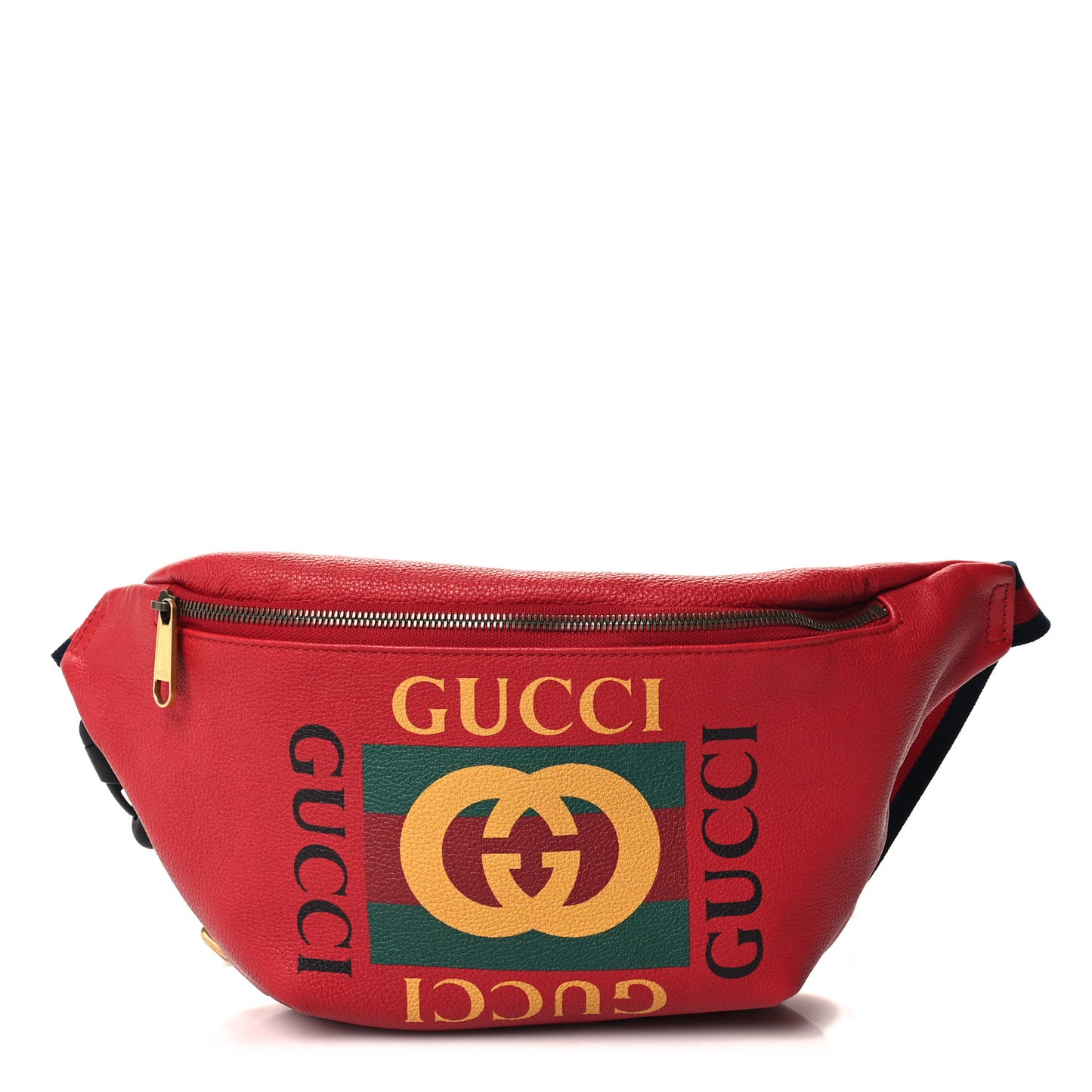 Grained Calfskin Logo Belt Bag Hibiscus Red