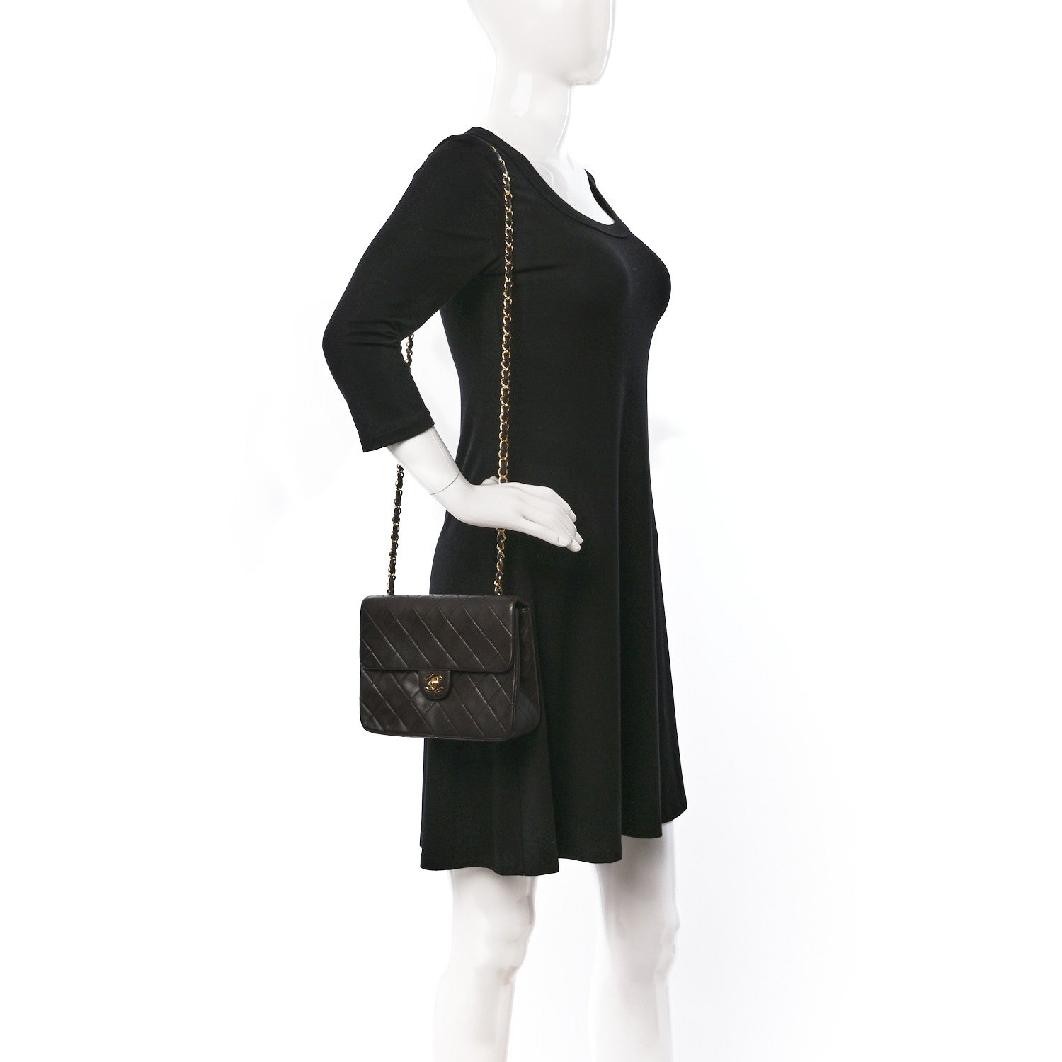 Chanel Lambskin Quilted Small Single Flap Brown 2 of 13