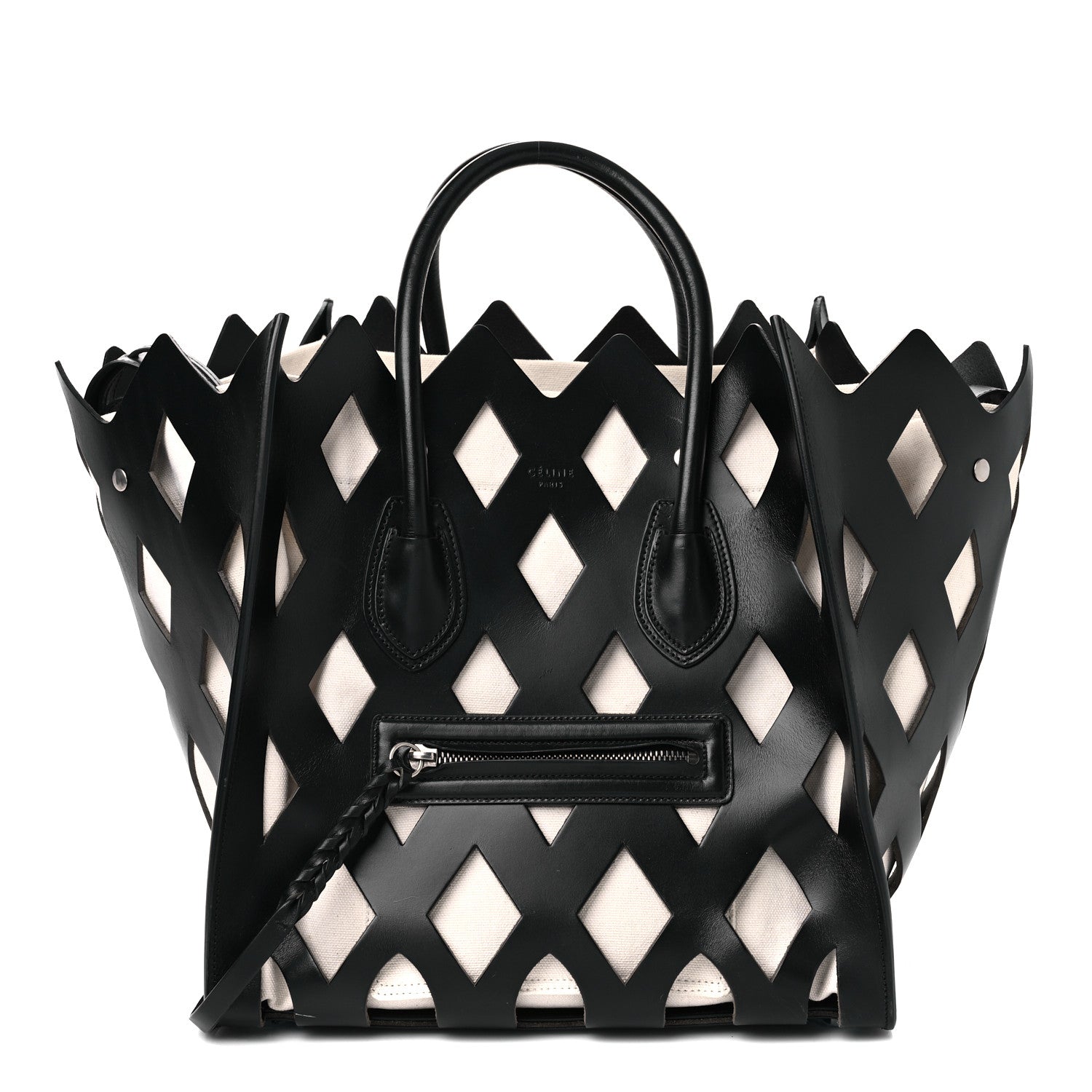 Celine Calfskin Medium Cutout Phantom Luggage Black 1 of 11