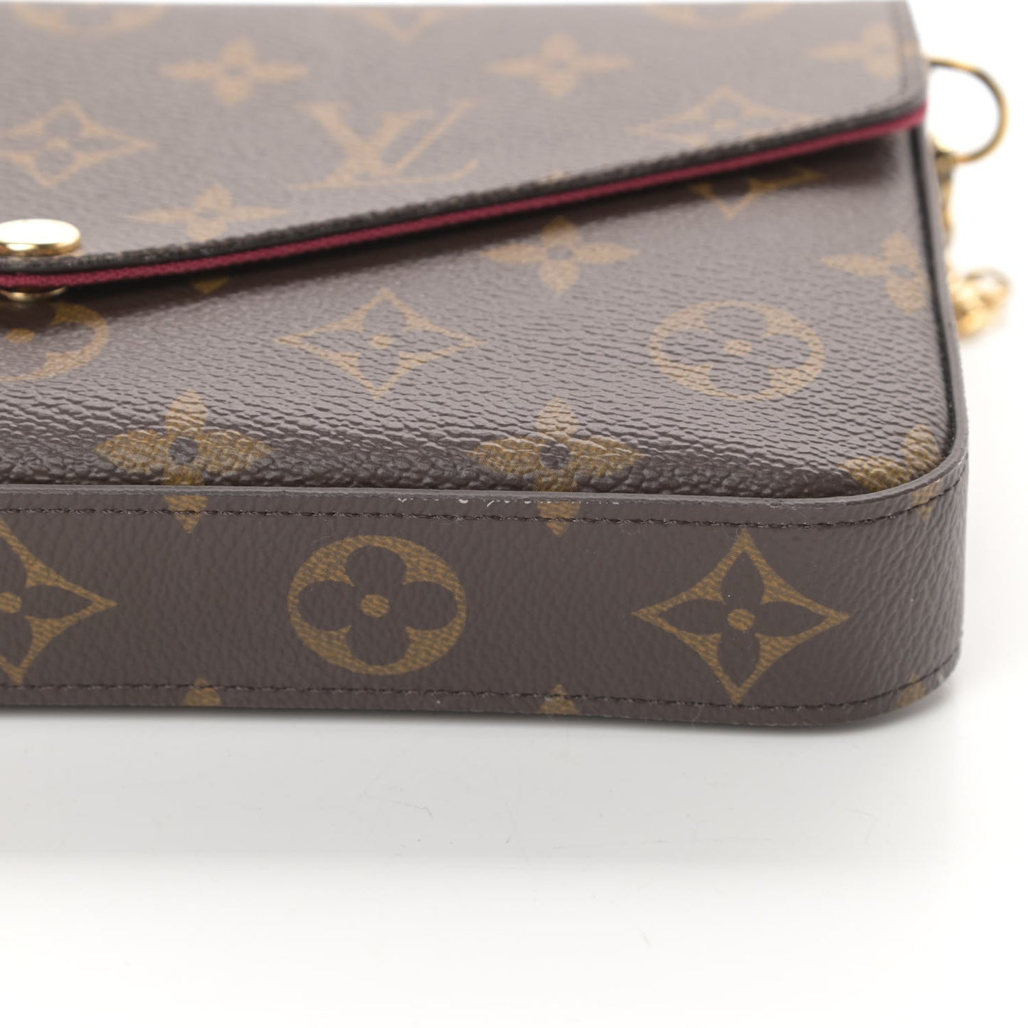 Monogram Pochette Felicie Chain Wallet Fuchsia