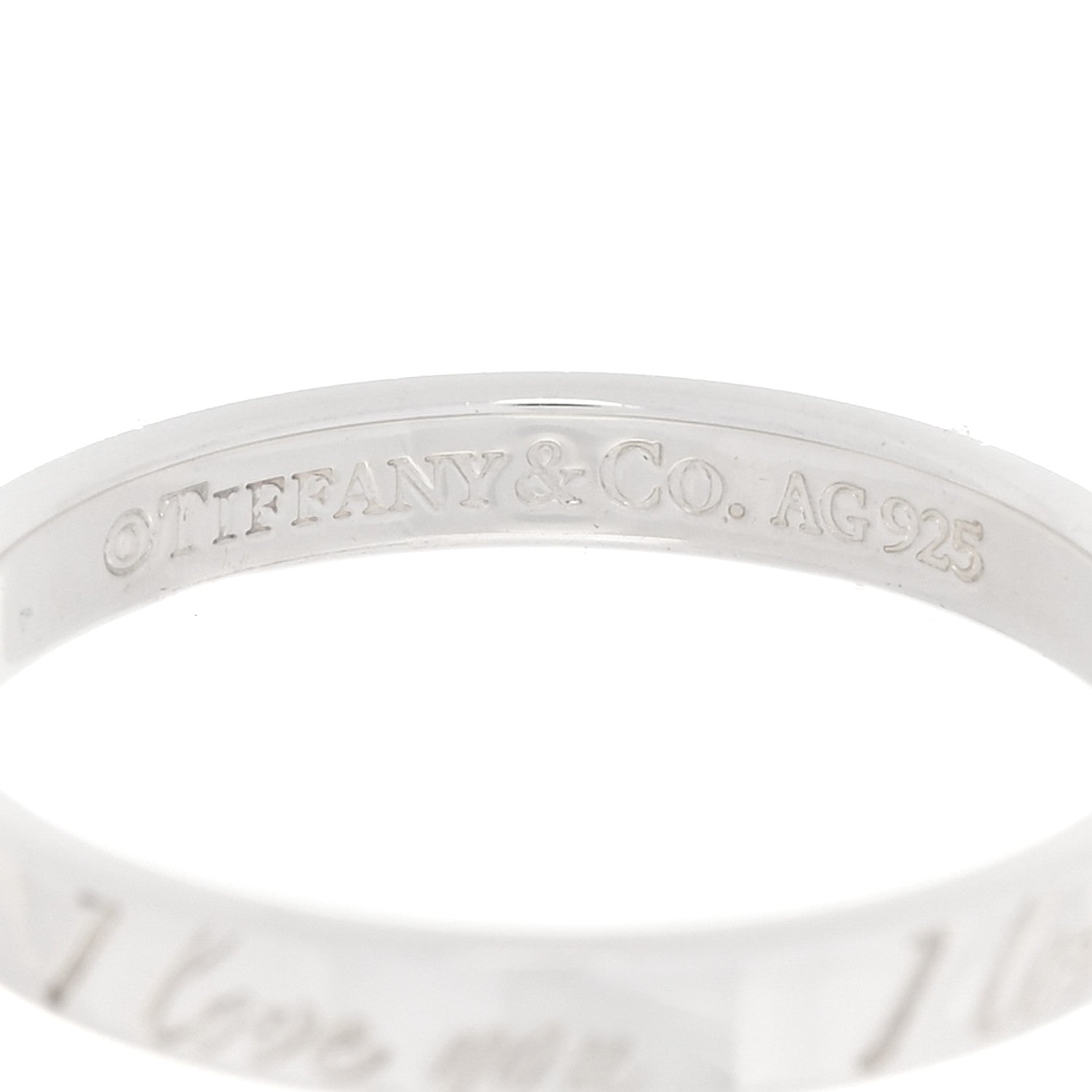 Tiffany Sterling Silver I Love You Band Ring 56 7.5 4 of 4