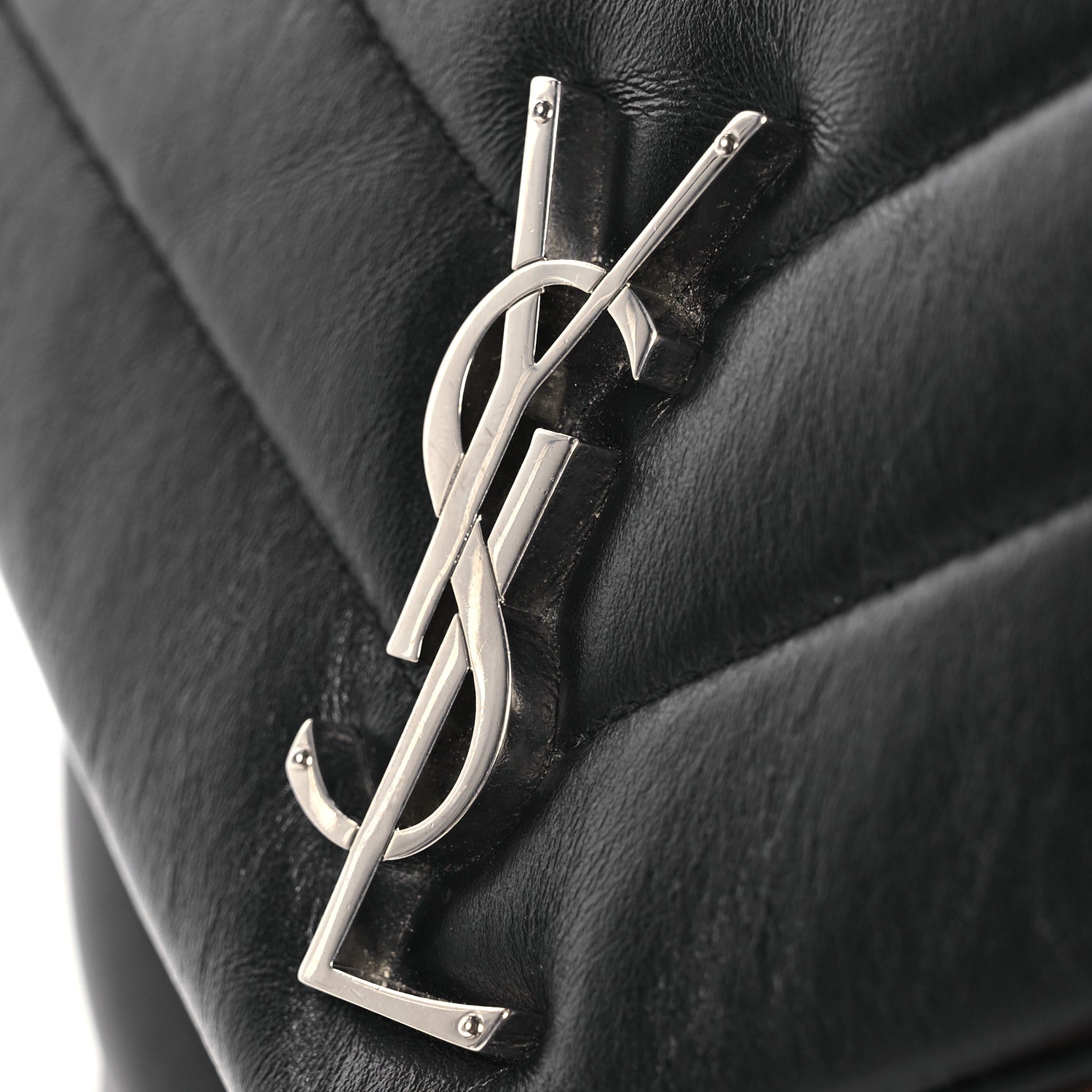 Saint Laurent Calfskin Y Quilted Monogram Small Loulou Chain Satchel Black 12 of 17