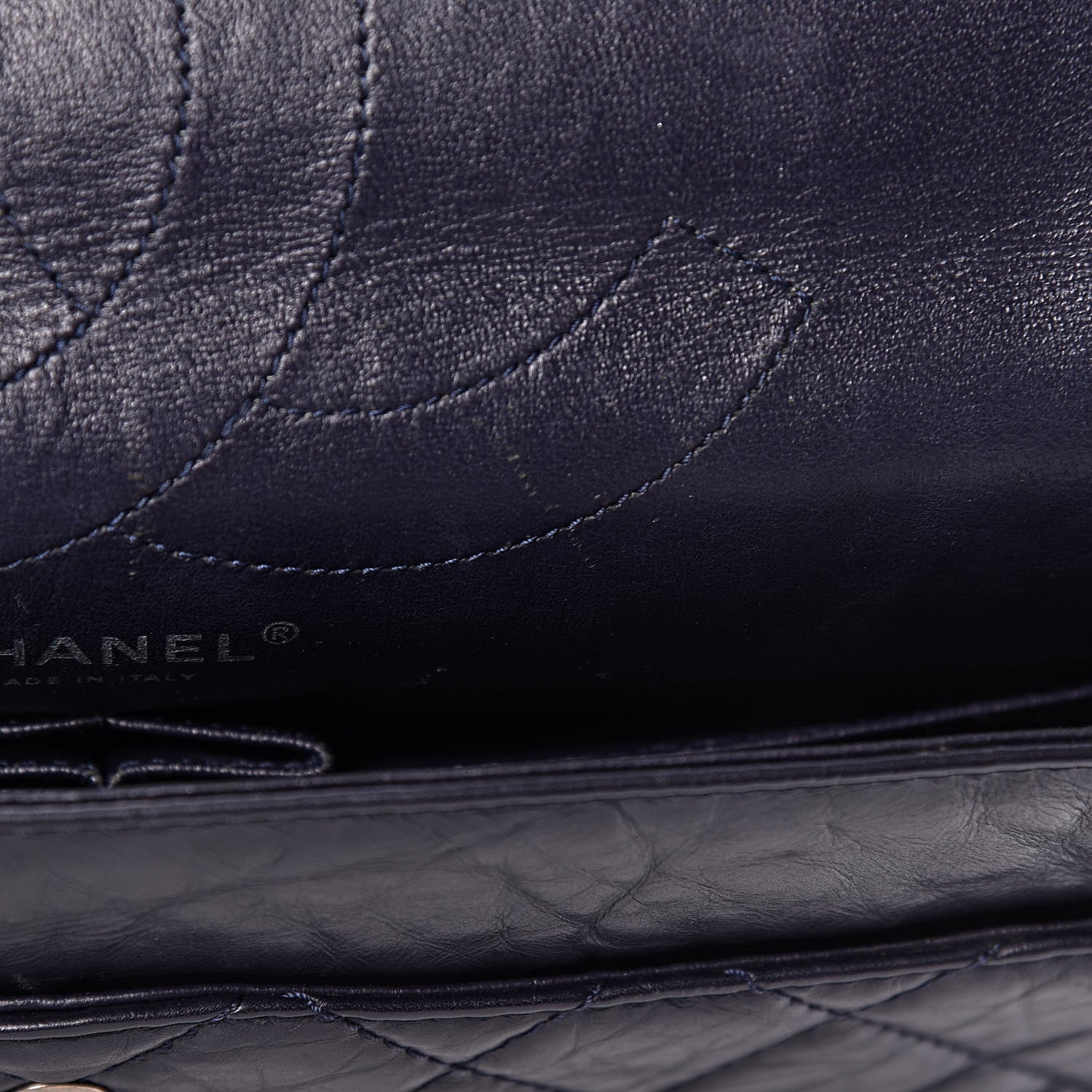 Chanel Aged Calfskin Quilted 2.55 Reissue 227 Flap Navy Blue 11 of 17