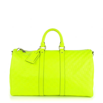 Louis Vuitton Damier Fluo Infini Keepall Bandouliere 45 Yellow 1 of 8