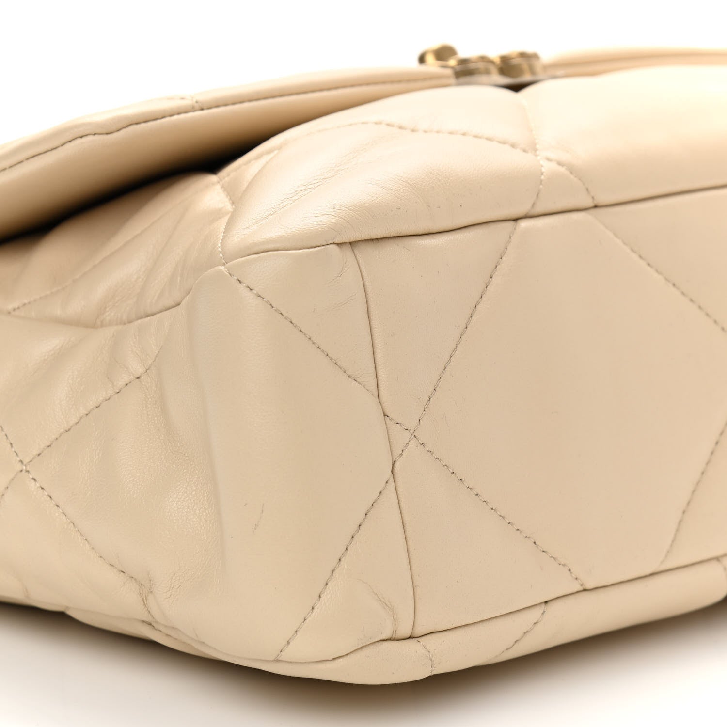 Chanel Lambskin Quilted Large Chanel 19 Flap Beige 9 of 13