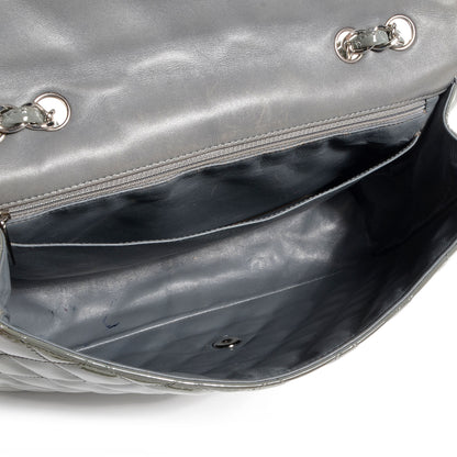 Chanel Patent Quilted Jumbo Single Flap Grey 5 of 9