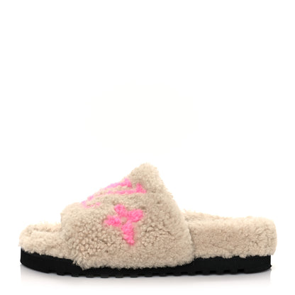 Louis Vuitton Shearling Paseo Flat Comfort Mule 37 Beige 1 of 9