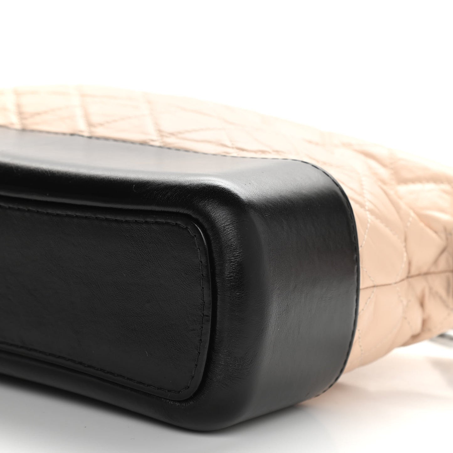 Aged Calfskin Quilted Medium Gabrielle Hobo Beige Black