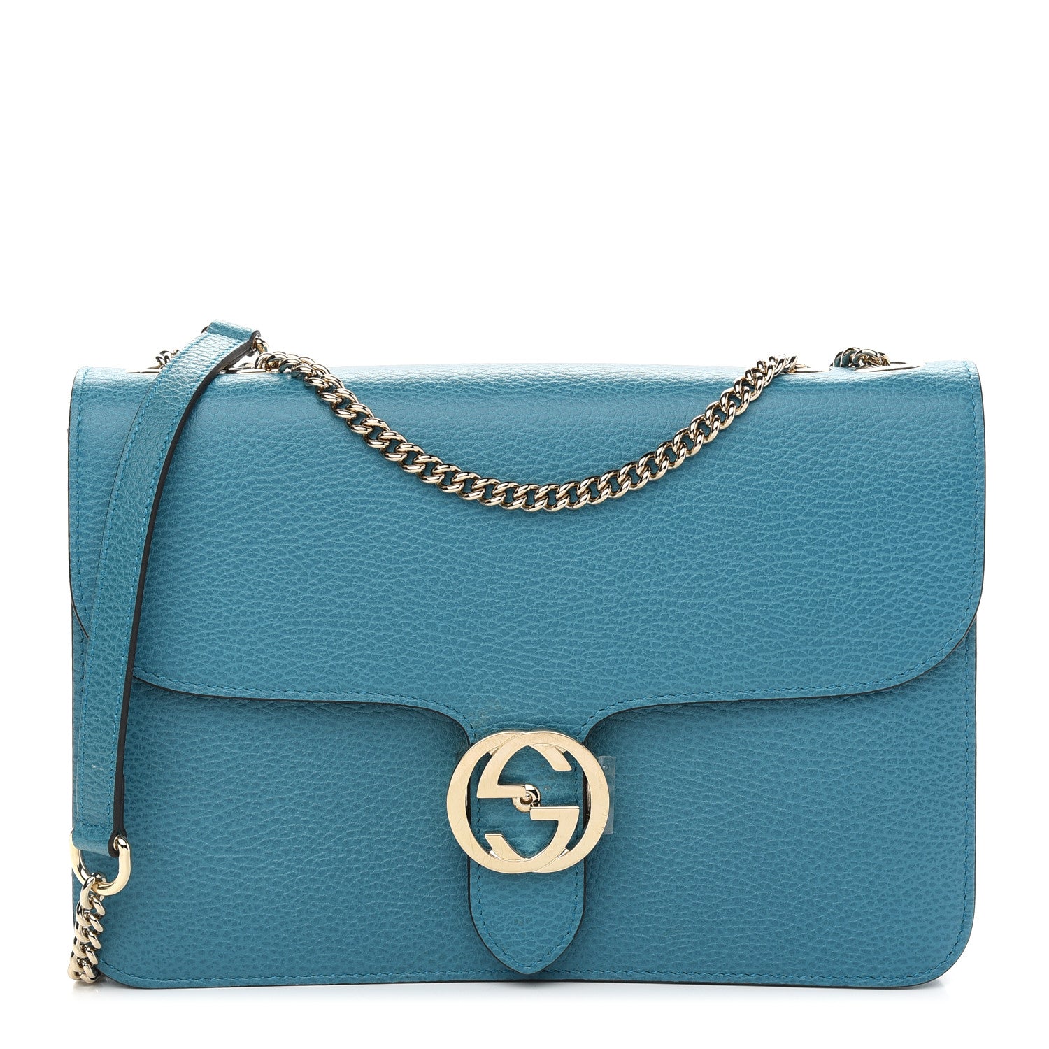 Gucci Dollar Calfskin Interlocking G Shoulder Bag Deep Cobalt 1 of 11